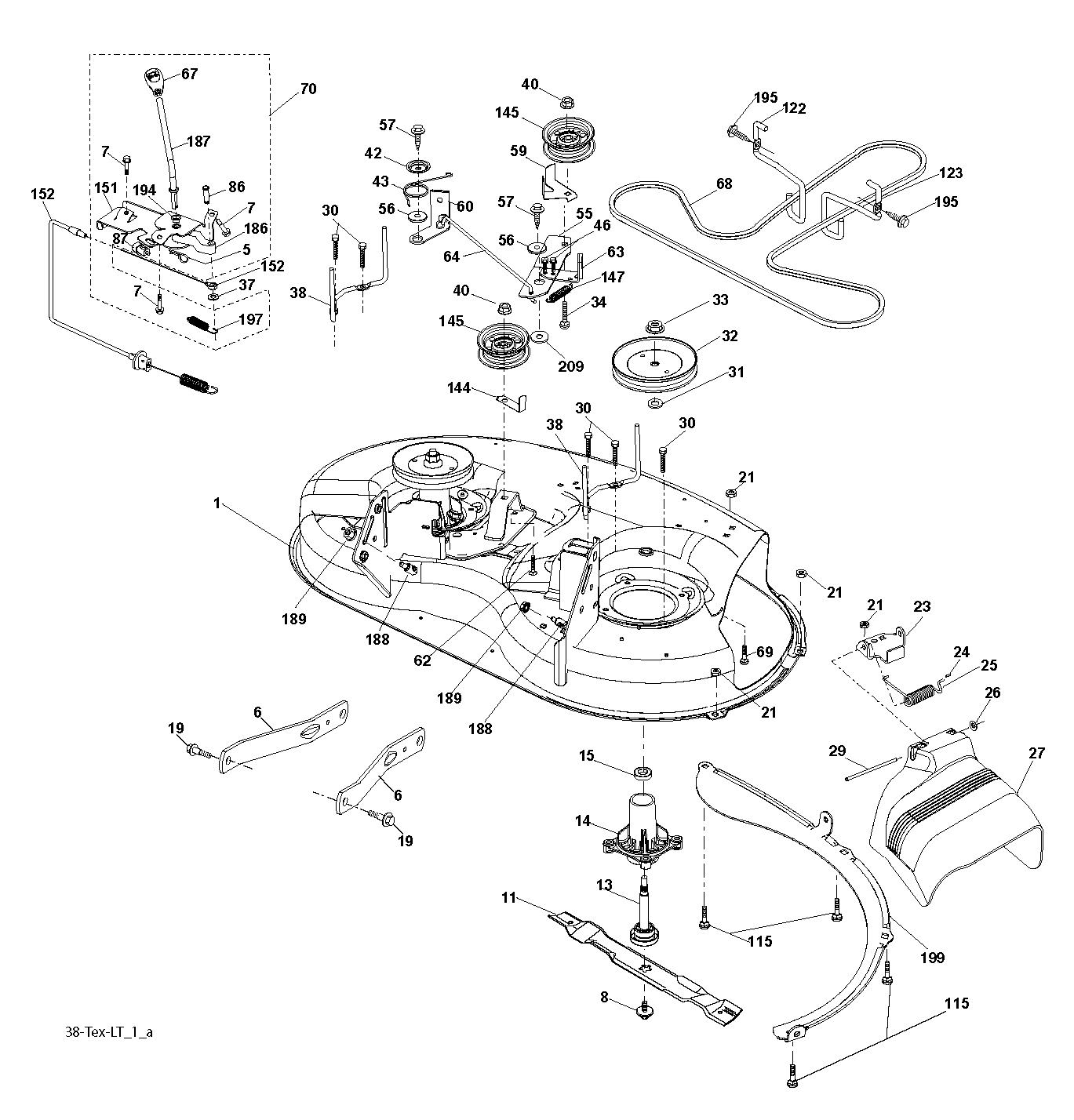 Rasenmäherdeck / Schneidgruppe