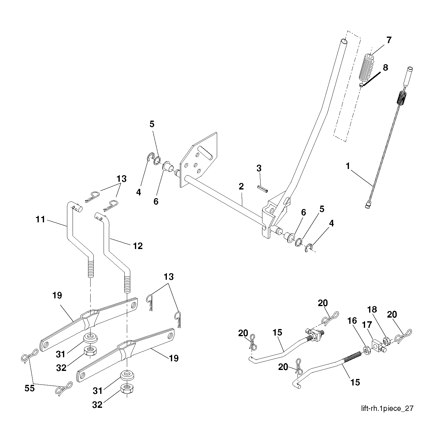 MÄHWERK-HEBEL