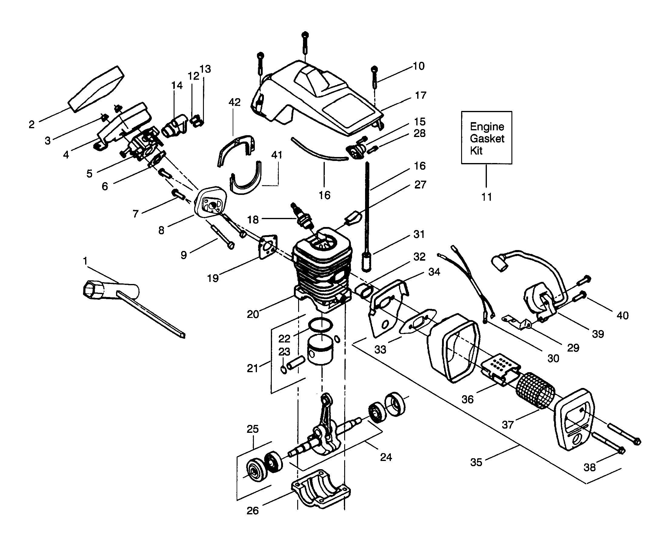 CYLINDRE  PISTON ET SILENCIEUX