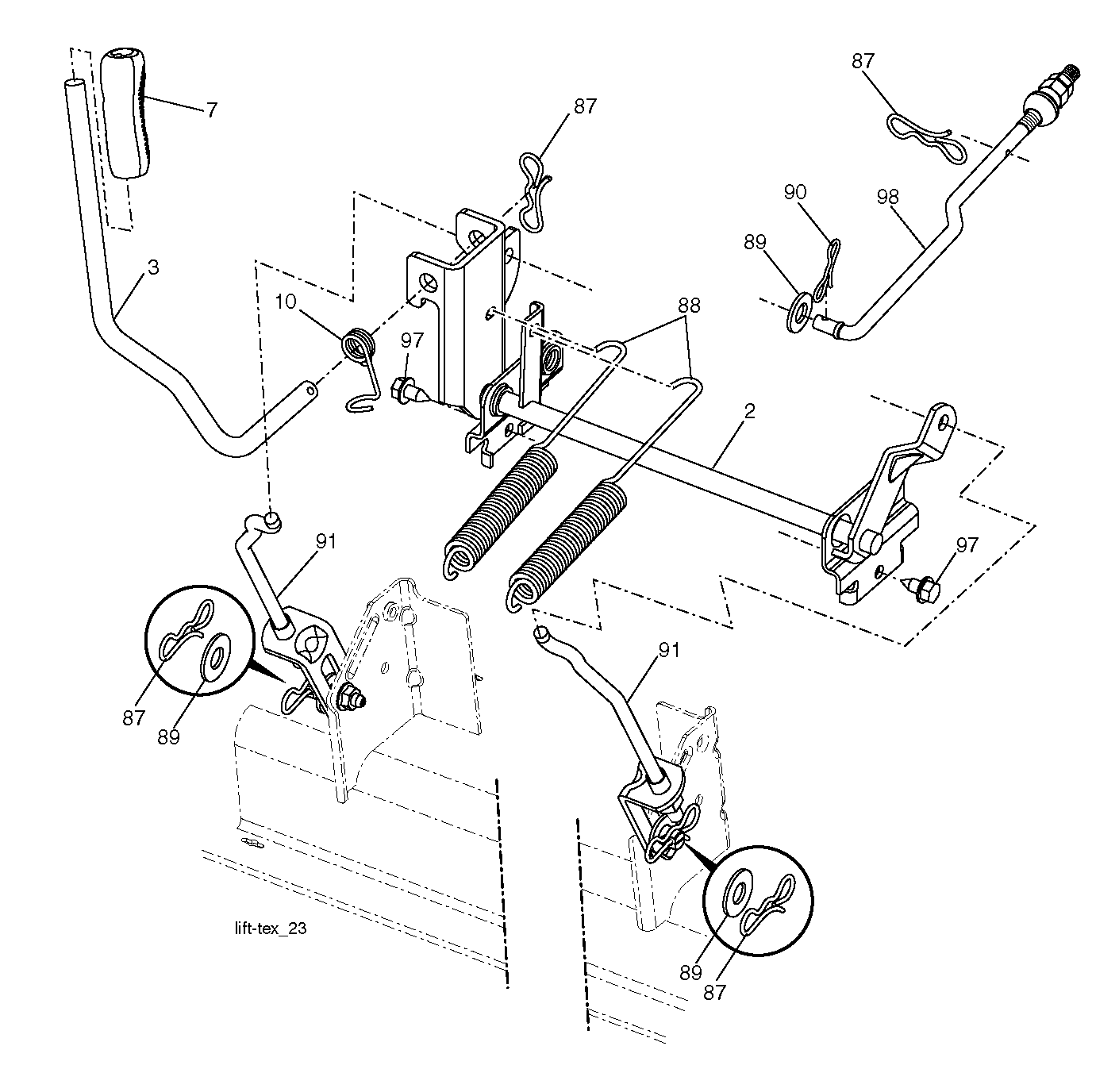 MÄHWERK-HEBEL